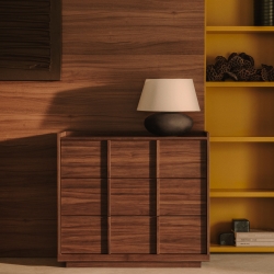 Onix Комод с 3 ящиками шпон ореха в темной отделке 100x78 см