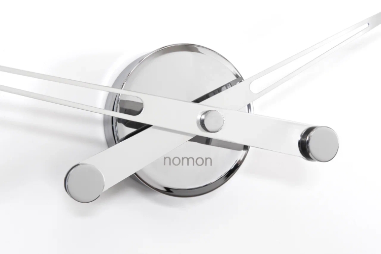 Часы Nomon  Axioma i WHITE. (основание - хромированная сталь/стрелки - белый лак) D=60см