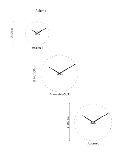Часы Nomon  Axioma i WHITE. (основание - хромированная сталь/стрелки - белый лак) D=60см