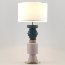 Настольная лампа Kitta Ponn золотой металл, белый абажур 801011/41