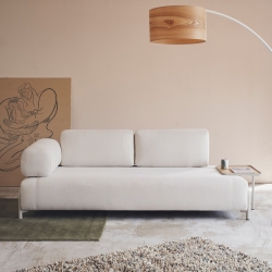 Compo Большой поднос из дубового шпона с натуральной отделкой и серого металла