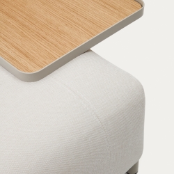 Compo Большой поднос из дубового шпона с натуральной отделкой и серого металла