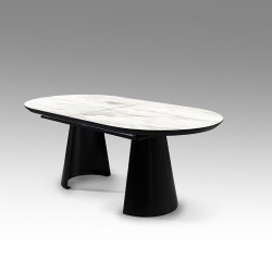 Раздвижной обеденный стол Capri с отделкой белый мрамор