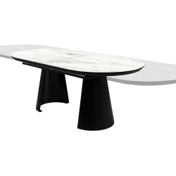 Раздвижной обеденный стол Capri с отделкой белый мрамор