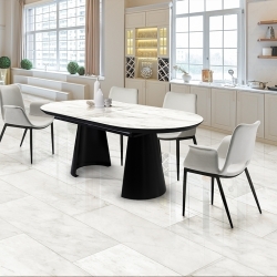 Раздвижной обеденный стол Capri с отделкой белый мрамор