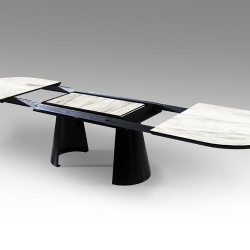 Раздвижной обеденный стол Capri с отделкой белый мрамор