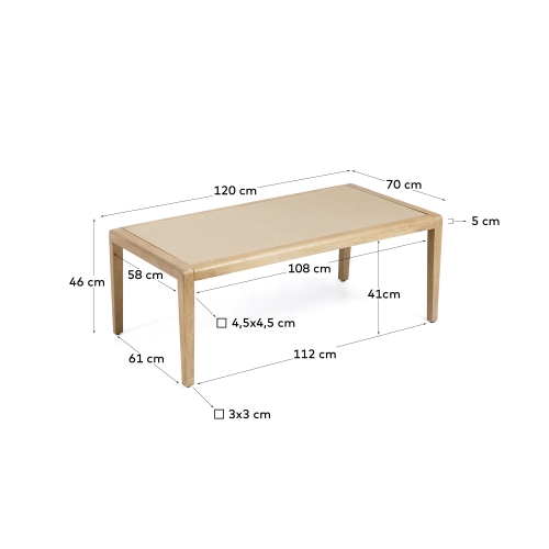 Better Уличный столик из полицемента и массива акации 120 x 70 см