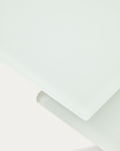 Vashti Раздвижной стол из стекла и МДФ со стальными ножками белого цвета160 (210) x 90 см