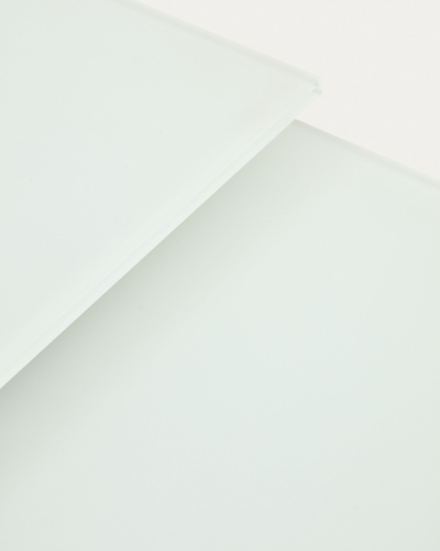 Vashti Раздвижной стол из стекла и МДФ со стальными ножками белого цвета160 (210) x 90 см