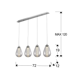 Подвесной светильник Taccia 4L LED хром