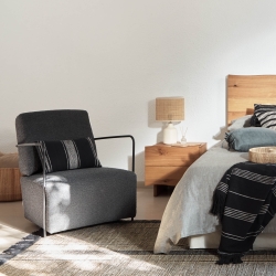 Чехол для подушки Tazu из 100% льна темно-серого цвета 45 x 45 см