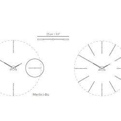 Часы Merlin 4 i RED, Nomon CHROME+RED (хром+красный лак). D=110см