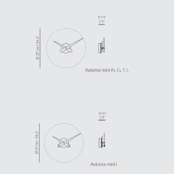 Часы Nomon  MINI AXIOMA L, RED. (основание - хромированная сталь/стрелки - красный лакированный орех) D=37см
