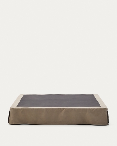 Основание кровати Jaira со съемным чехлом серо-коричневое для матраса размером 180 х 190 см