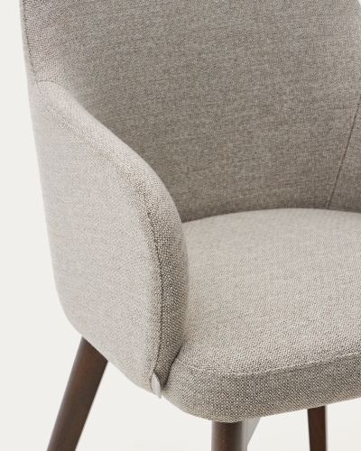 Стул Nelida из коричневой синели с ножками в темной отделке