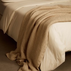 Senara Плед из хлопка бежевого цвета на кровать шириной 90/135 см