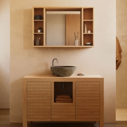 Kenta Мебель для ванной комнаты из массива тика с натуральной отделкой 120 x 45 см