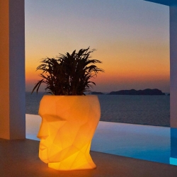 Кашпо Adan матовое светящееся LED RGBW Battery 70см