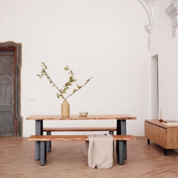 SONO Стол 180X90 черный, натуральная акация