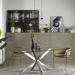 Стул Konnie золото металл бархат бежево-серый