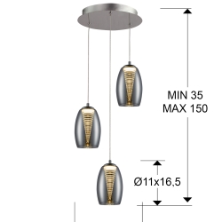 Подвесной светильник Nebula 3L LED хром