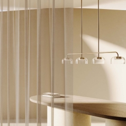 Подвесной светильник Ipon 4L золотой металл, прозрачные плафоны