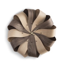 Часы Nomon Brisa XL дуб, орех / стрелки из латуни