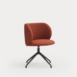 Поворотный стул Mogi с черными ножками кирпичный