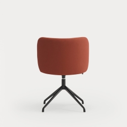 Поворотный стул Mogi с черными ножками кирпичный