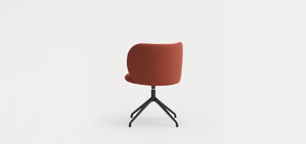 Поворотный стул Mogi с черными ножками кирпичный