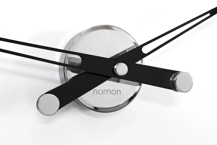 Часы Nomon  Axioma i BLACK.  (основание - хромированная сталь/стрелки - черный лак) D=60см