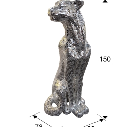 Декоративная фигура леопарда Baguira серебряная правая