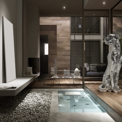 Декоративная фигура леопарда Baguira серебряная правая