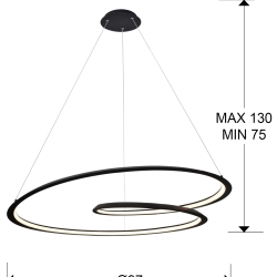 Подвесной светильник Looping черный Ø97