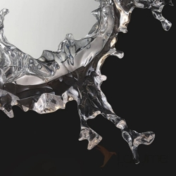 Настенный светильник-зеркало с LED-подсветкой по контуру корпуса с прозрачными рассеивателями, стилизованными под брызги воды ILLUSION