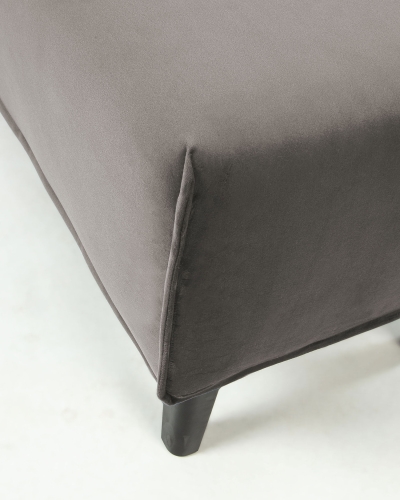 Чехол на банкетку Lydia бархатный серый