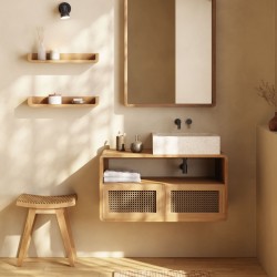 Умывальник Pure из терраццо белого цвета