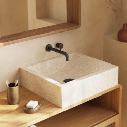 Умывальник Pure из терраццо белого цвета