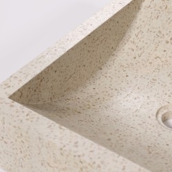 Умывальник Pure из терраццо белого цвета