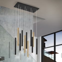 Подвесной светильник Varas 11L черный/золотой