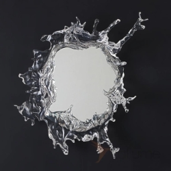 Настенный светильник-зеркало с LED-подсветкой по контуру корпуса с прозрачными рассеивателями, стилизованными под брызги воды ILLUSION