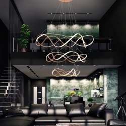 Люстра Molly 3 кольца Ø110 розовое золото DIM