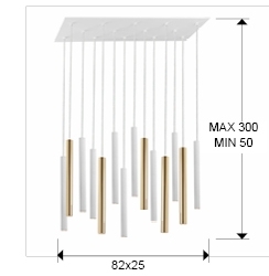Подвесной светильник Varas 14L золотой/белый большой DIM