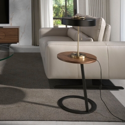 Приставной столик 2115/MH1613 из ореха и черной стали