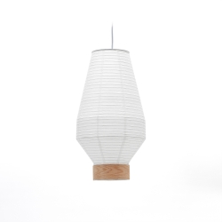 Hila Абажур для подвесного светильника из белой бумаги и натурального шпона Ø 30 см