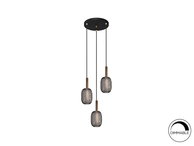 Люстра Micron 3L золотой / черный