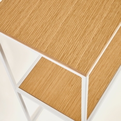 Yoana Консоль из дубового шпона и основой из белого металла 120 x 80 см