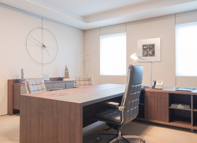 Часы Nomon BILBAO N (основание - черный фиберглас/стрелки - орех/центр - хромированная сталь). D=105см, H=110см