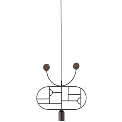Подвесной светильник NOMON HOME WOODEN DOTS, CONF. 08, GRAPHITE/WALNUT