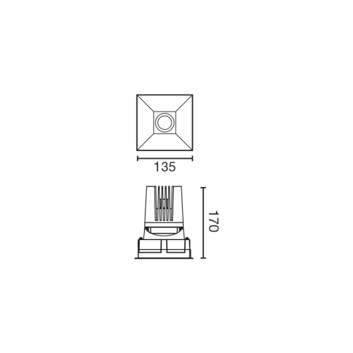 Встраиваемый светильник DEEP 90 C черный 60° 4000K CRI95